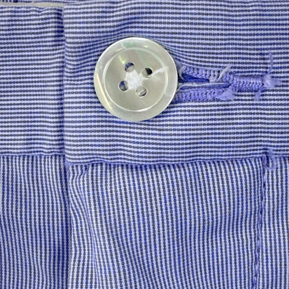 Polo Ralph Lauren Shorts Men 38 Blue Micro Stripe Slim GI Fit Cotton Golf Preppy